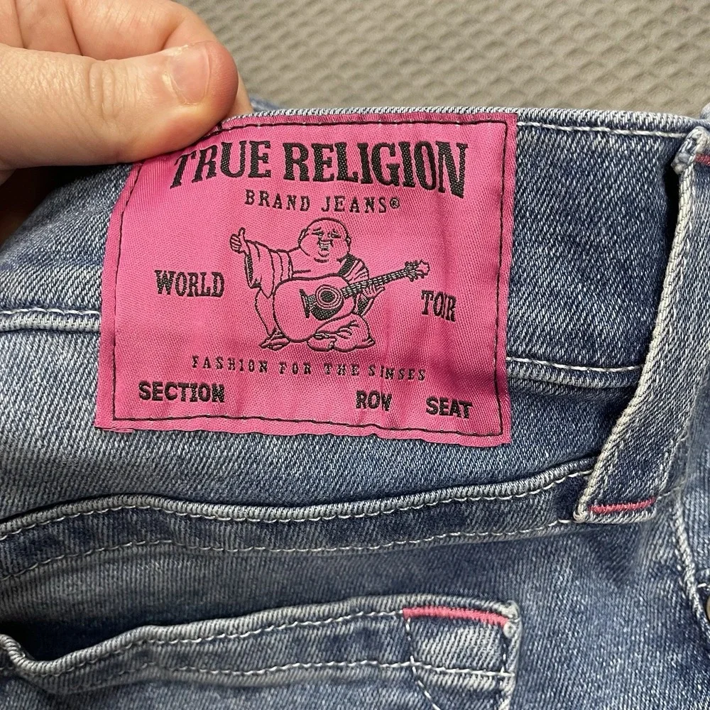 True Religion Ricky Jorts Jean Shorts 32 Men's Relaxed Straight BCA Pink Accents